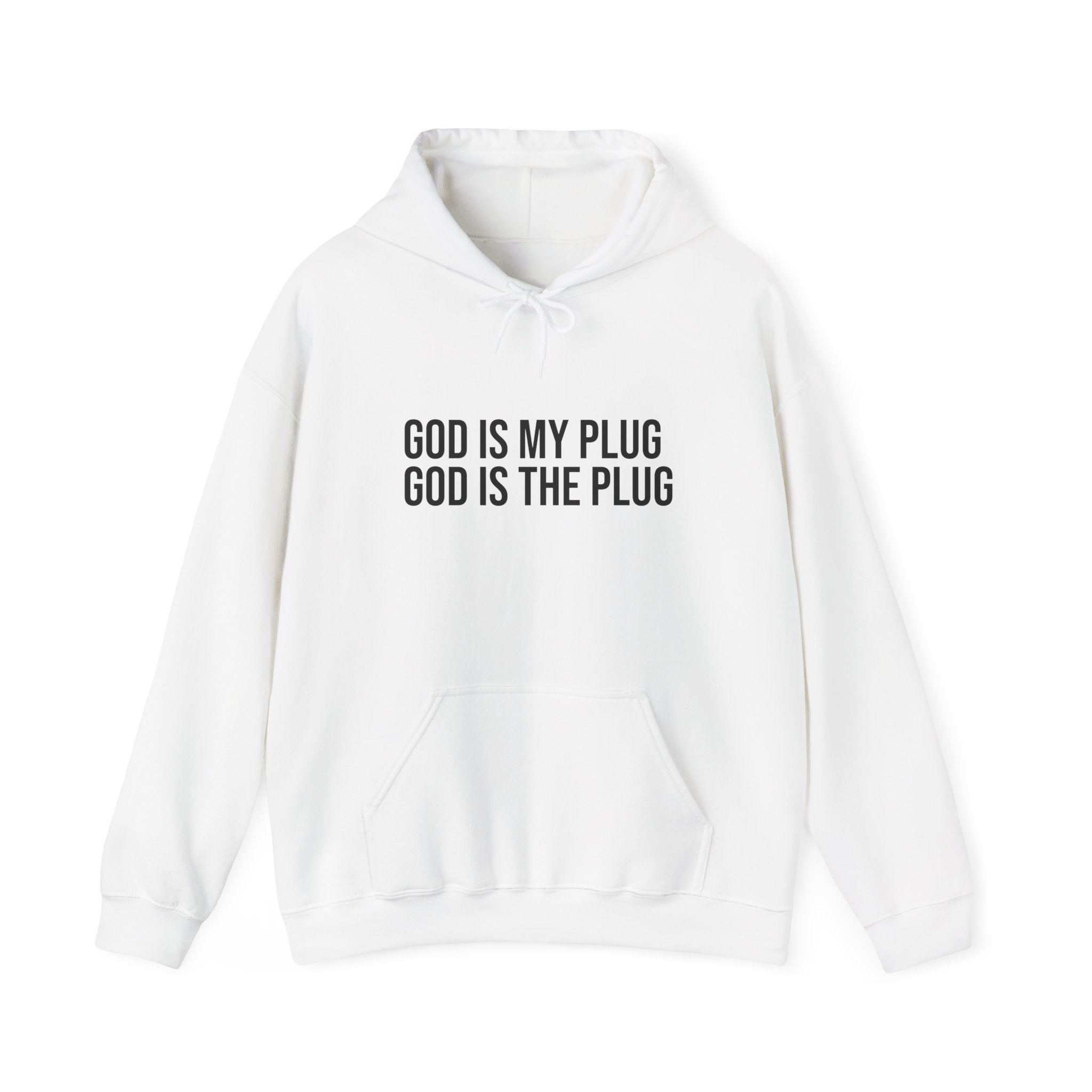 God Is My Plug Hoodie — Faith-Based Minimalist Pullover