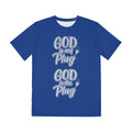 Blue God is my Plug God is the Plug Men's Polyester Tee (AOP)