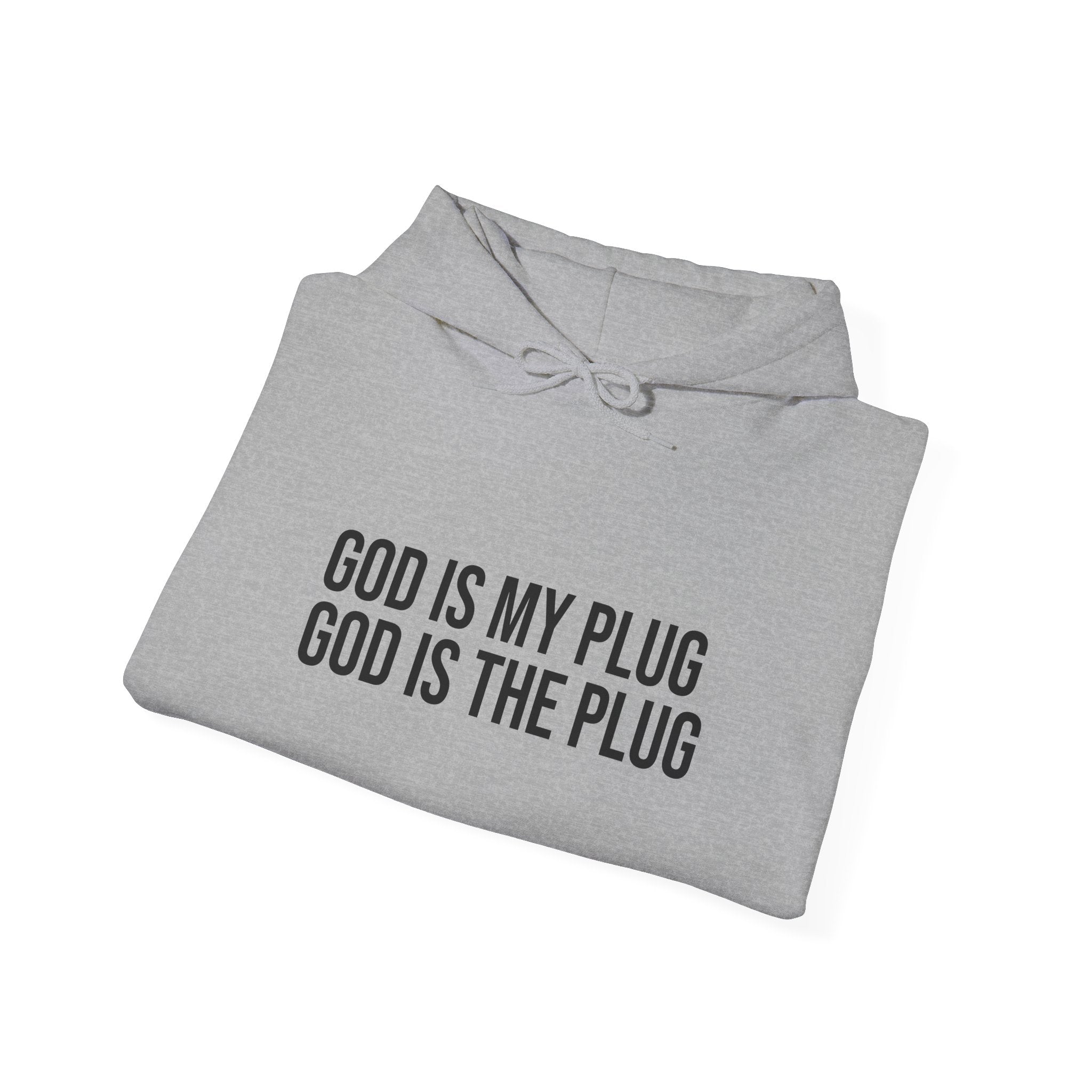 God Is My Plug Hoodie — Faith-Based Minimalist Pullover