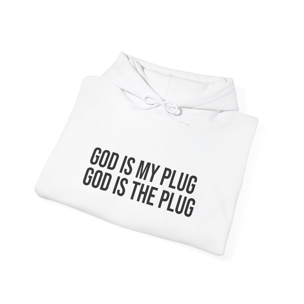 God Is My Plug Hoodie — Faith-Based Minimalist Pullover