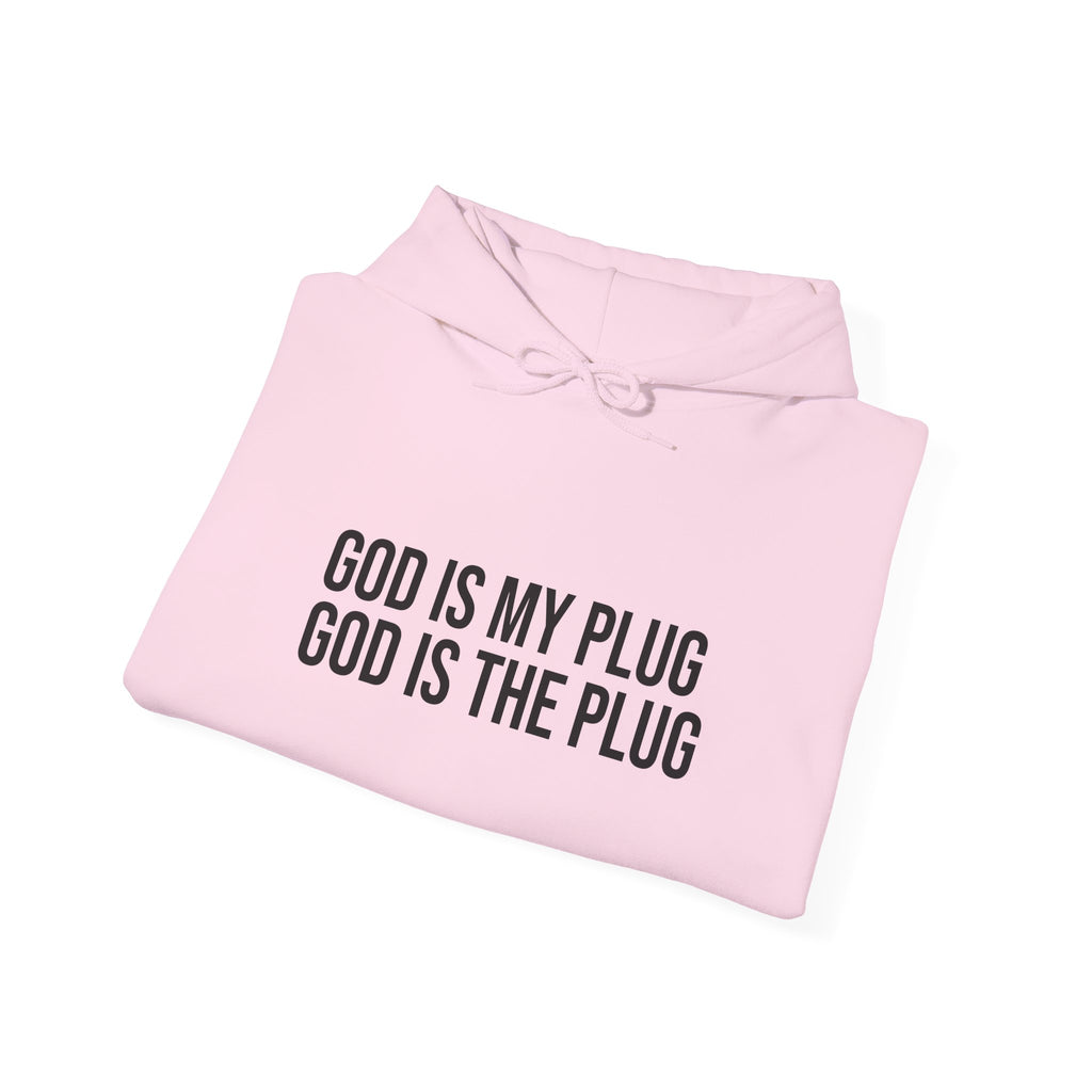 God Is My Plug Hoodie — Faith-Based Minimalist Pullover