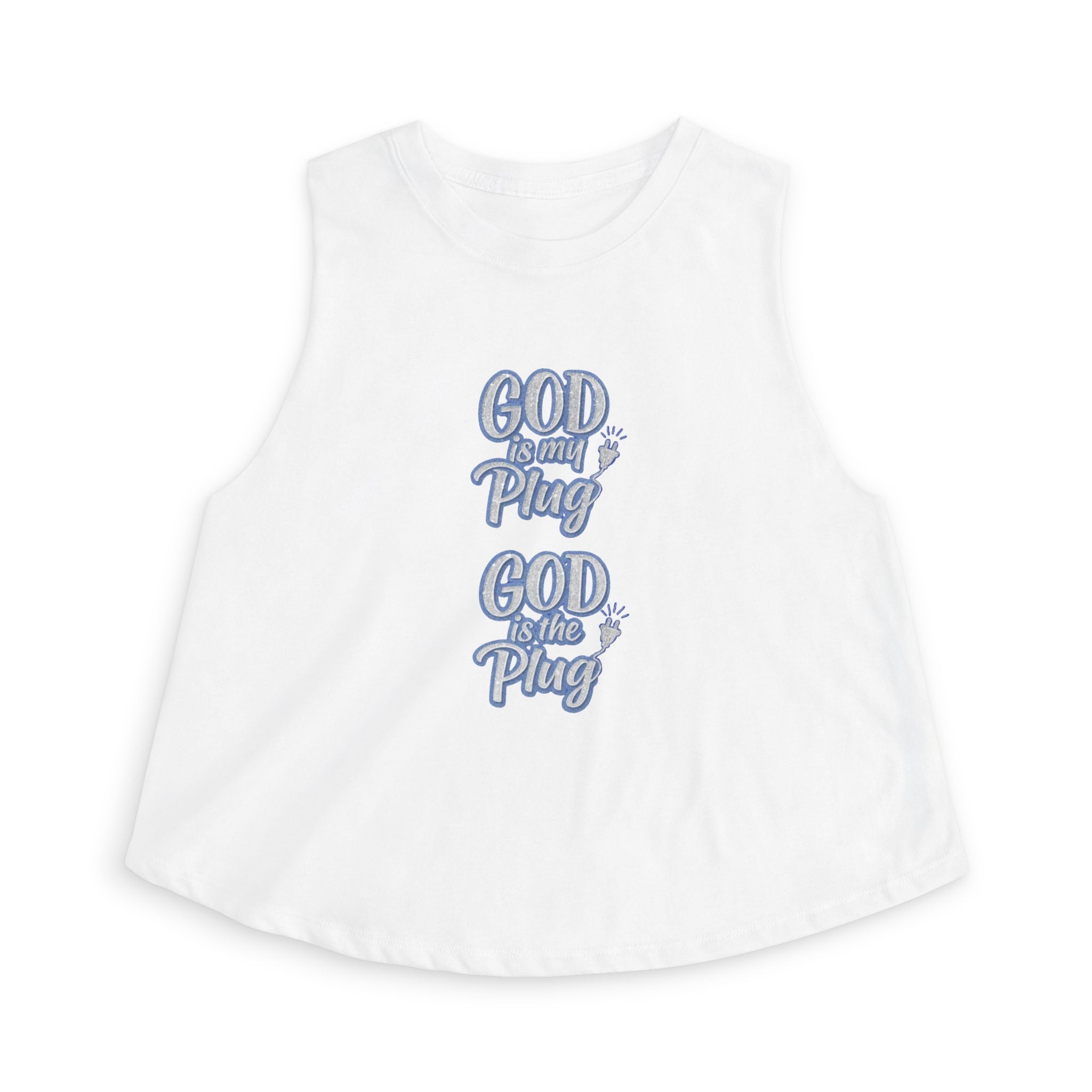 Copy of Women's Crop Top — "God is my Plug" Faith Graphic Tank