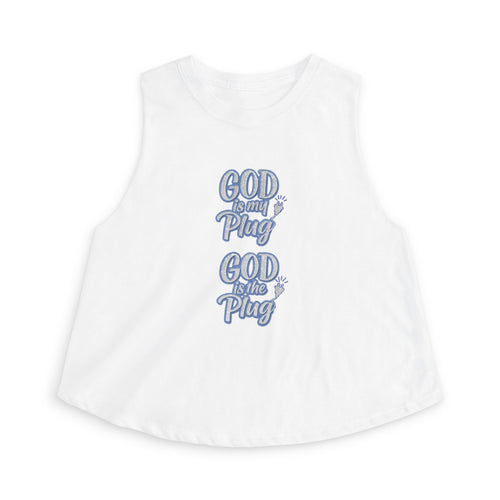 Copy of Women's Crop Top — "God is my Plug" Faith Graphic Tank