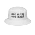 God Is My Plug Embroidered Bucket Hat — Faith-Inspired Streetwear