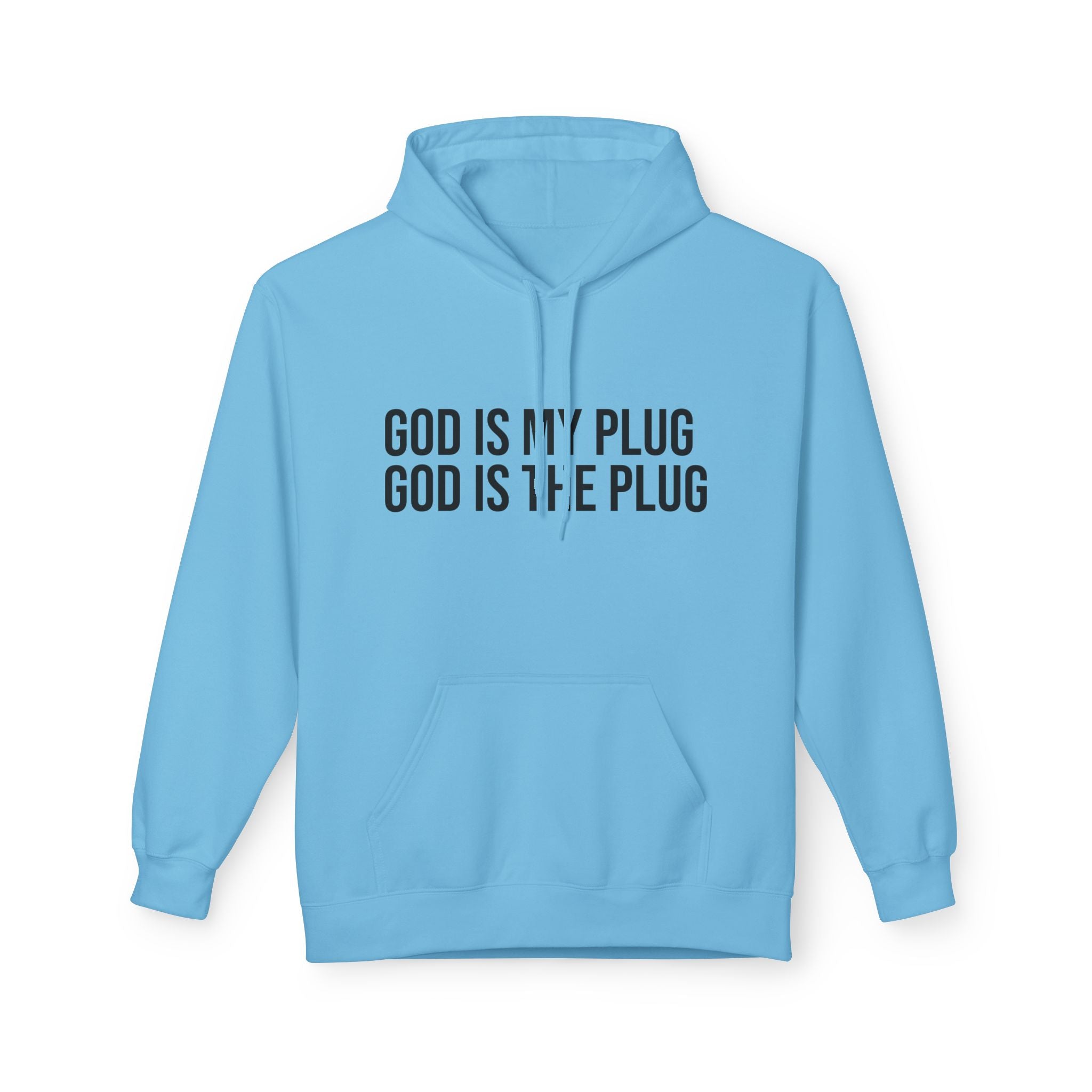Minimalist "GOD IS MY PLUG GOD IS THE PLUG HOODIE Unisex White Comfort