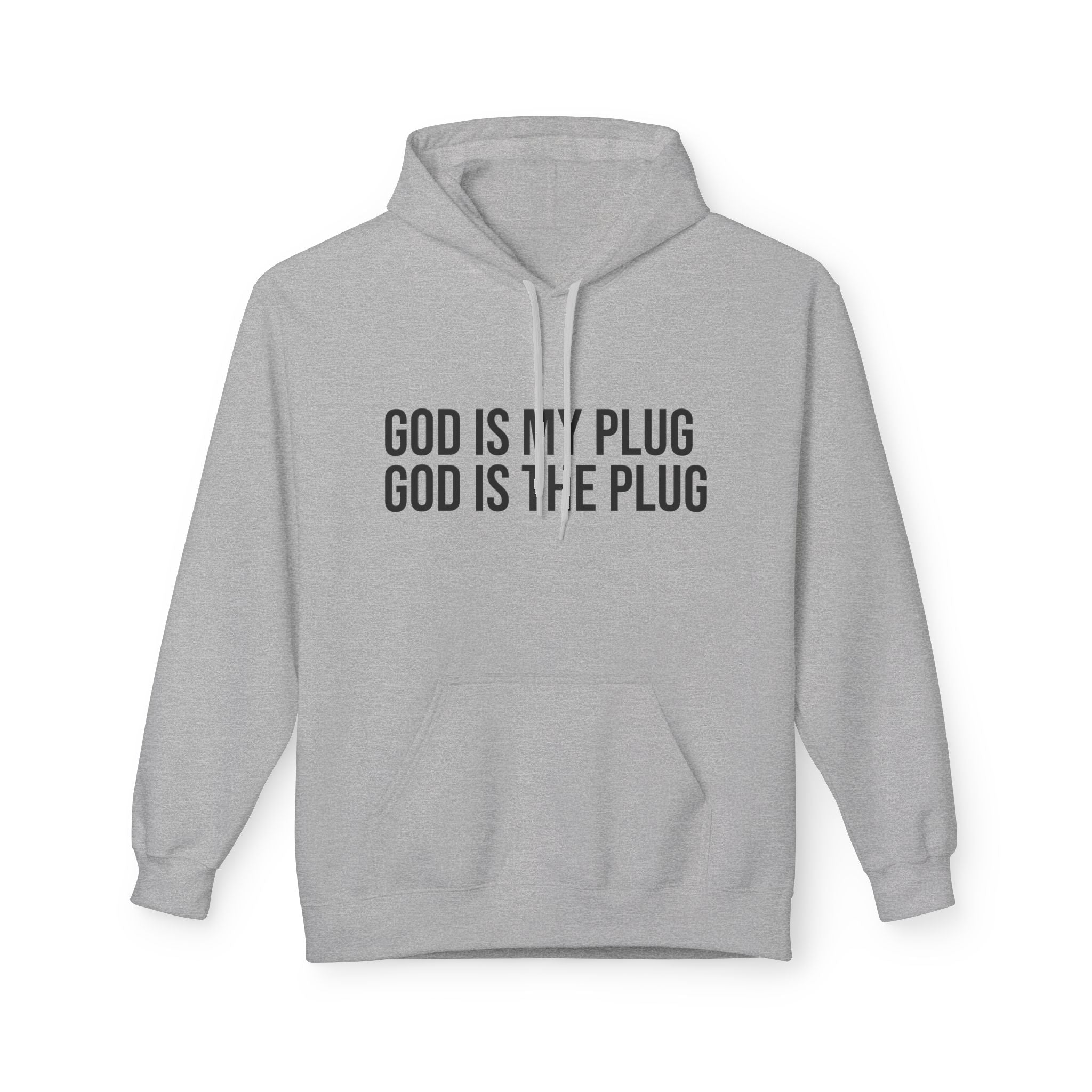 Minimalist "GOD IS MY PLUG GOD IS THE PLUG HOODIE Unisex White Comfort
