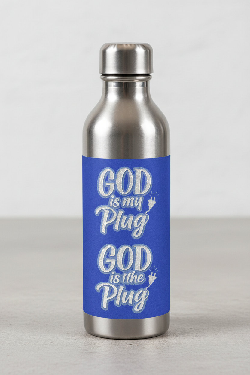 God is my Plug Water Bottle